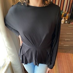 Long sleeve backless shirt